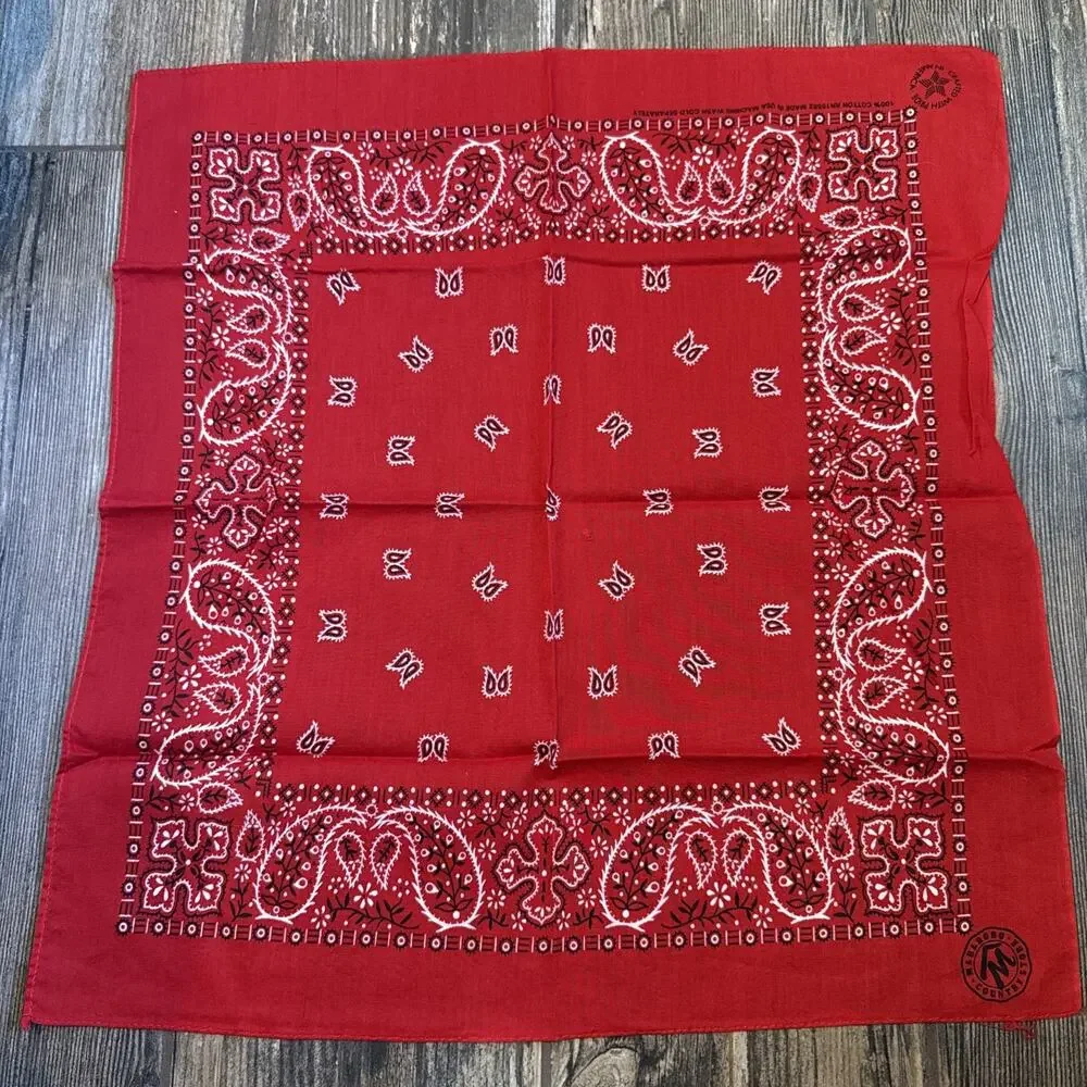 Vintage Red Marlboro Country Store Bandana Scarf Phillip Morris Advertising